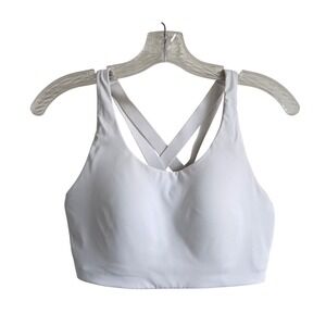 Lululemon 34D Sports Bra Womens White Good Cross Back High Support Full Coverage